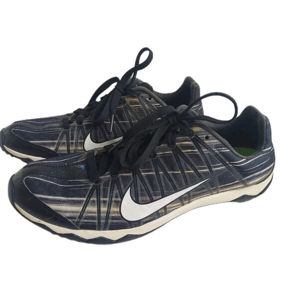 NIKE Zoom Rival Track Shoe Size 5.5 Men Black White Run Track Field Metal Spikes - Picture 1 of 9